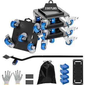 Heavy Duty Furniture Dolly with Baffle, 3307lbs.Load Capacity,5 Wheel Furniture Movers, 360° Swivel Silent Casters, Furniture Lift Mover Tool Set for Moving Refrigerator, Piano, Sofa, etc