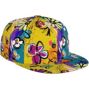 Fashion Hip Hop Style Adjustable Snapback Hat for Men and Women Sun Cap Graffiti Cap Doodle Baseball Cap