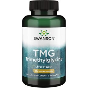 Swanson TMG Trimethylglycine - Amino Acid Supplement Promoting Healthy Liver Function & Heart Health Support - (90 Capsules, 500mg Each)