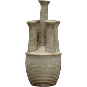 Creative Co-Op Handmade Stoneware Vase with 5 Openings, Reactive Glaze