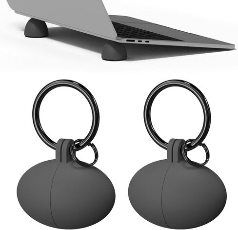 Portable Egg Keyring Style Anti-Slip Silicone Laptop & Pad Stand 2set(4pcs) - Ergonomic Viewing, Typing, Drawing, Cooling Foot/White Yellow in Kuwait