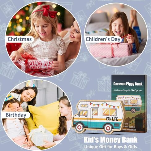 Bigfoot Piggy Bank للأطفال الأولاد والبنات، بنك أموال Sasquatch الخشبي Piggy Bank مع نافذة شفافة، هدايا ممتعة لبنك العملات المعدنية لأعياد الميلاد والكريسماس والمهرجانات وحفلات استقبال المولود الجديد، وديكور المنزل in Kuwait
