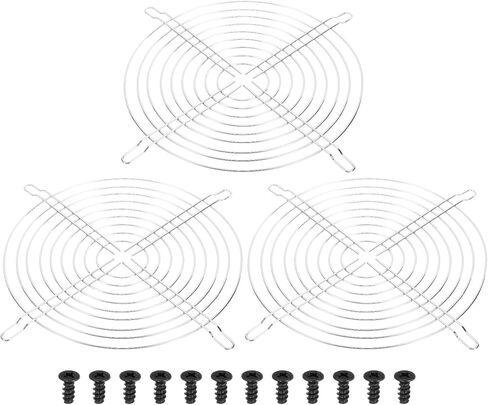 PATIKIL 232mm Filter Grill with Screws, 5 Pack Chrome Plated Iron Frame Ventilator Grill Protector Mesh Dustproof Case Cover for Computer, Fan, Silver Tone in Saudi Arabia