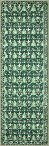 Christmas 2x4 Rug, Non Slip Beige Entryway Rug Ultra-Thin Christmas Door Mat Kitchen Rug, Tree Pattern Print Soft Home Decor for Bathroom Bedroom Sink in Saudi Arabia