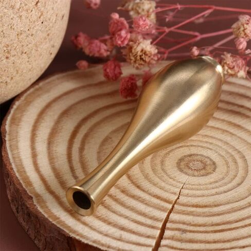 Pokinge 2 قطعة 60 مم/2.3 بوصة مزهرية صغيرة من النحاس النقي، حاوية زخارف زهور صغيرة، مزهرية عتيقة لديكور المنزل، زجاجات نباتية إبداعية أنيقة (ذهبي) in Kuwait