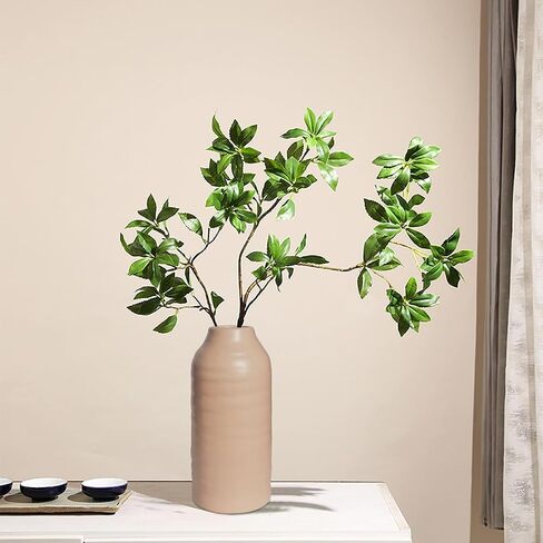 GeLive 8 Inch Apricot Ceramic Vase, Boho Floral Vase, Wabi Sabi Flower Vase for Artificial Bud Hydroponics Plants Table Centerpiece Vase Home Decor (Apricot) in Saudi Arabia