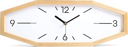 DaguyS Wooden Retro Wall Clocks, 18 Inches Square Clocks Rectangular Wall Clock Battery Operated Silent Non-Ticking, for Kitchen Living Room Office Home Desk Bedroom (Brown) in Kuwait