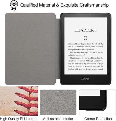 Case for 6.8" Kindle Paperwhite (11th Generation-2021) and Kindle Paperwhite Signature Edition, Cute Kawaii Lightweight PU Leather Book Cover with Auto Wake/Sleep, Mushroom in Saudi Arabia