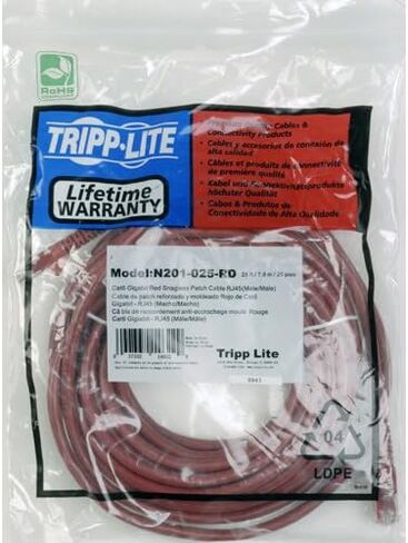 Tripp Lite Cat6 Gigabit Snagless Molded Patch Cable (RJ45 M/M) - Black, 7-ft.(N201-007-BK) in Saudi Arabia