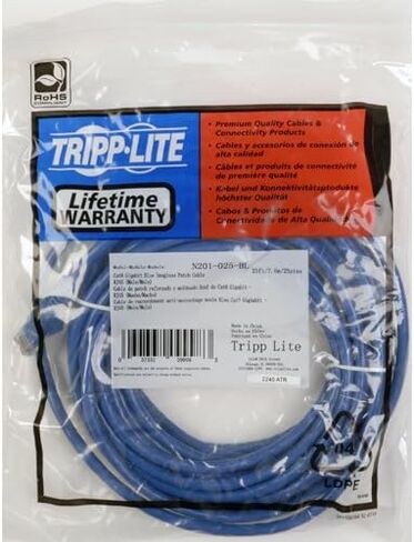 Tripp Lite Cat6 Gigabit Snagless Molded Patch Cable (RJ45 M/M) - Black, 7-ft.(N201-007-BK) in Saudi Arabia