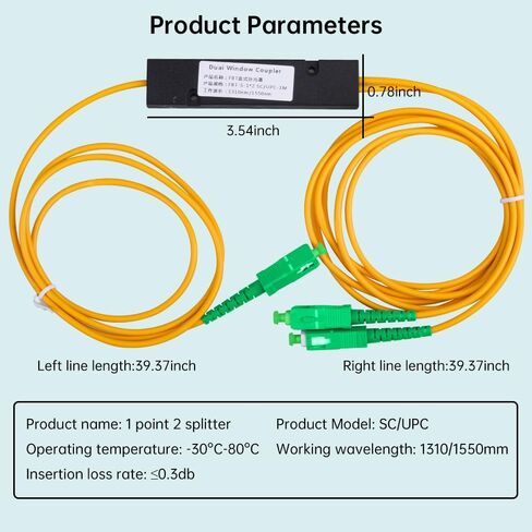 SC APC Fiber Optical Splitter 1x2(1 in 2 Out) Singlemode Fiber Pigtail for Network signal Distribution in Saudi Arabia