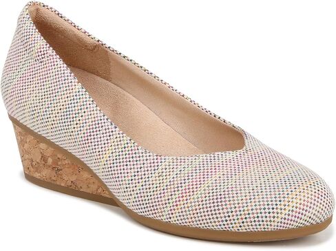 Dr. Scholl's Womens Be Ready Wedge Pumps Oxide Blue Canvas 7.5 M in Saudi Arabia