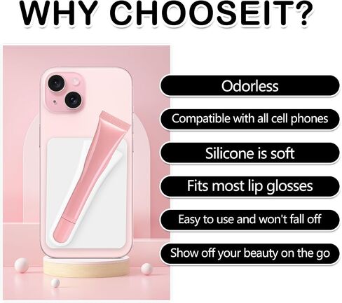 Silicone Lip Gloss Phone Case, Lip Holder for Back of Cell Phone Sleeve, Stylish and Convenient Grip-On Silicone Lip Balm Case for Most Smartphones (Purple) in Saudi Arabia