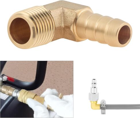 2PCS 3/8inch Barb x 1/4inch NPT Male Brass Hose Barbed Fitting 90 Degree Elbow for Fuel, Air in Saudi Arabia