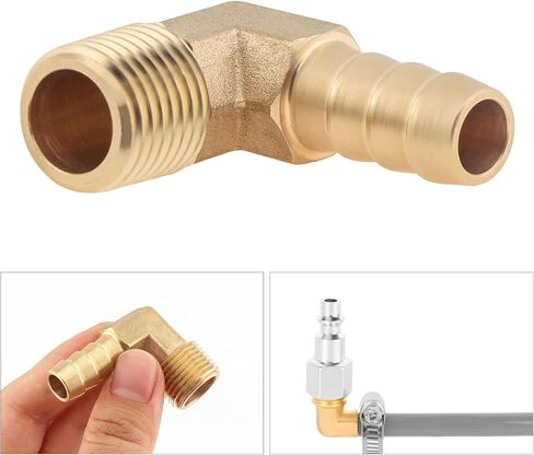 2PCS 3/8inch Barb x 1/4inch NPT Male Brass Hose Barbed Fitting 90 Degree Elbow for Fuel, Air in Saudi Arabia
