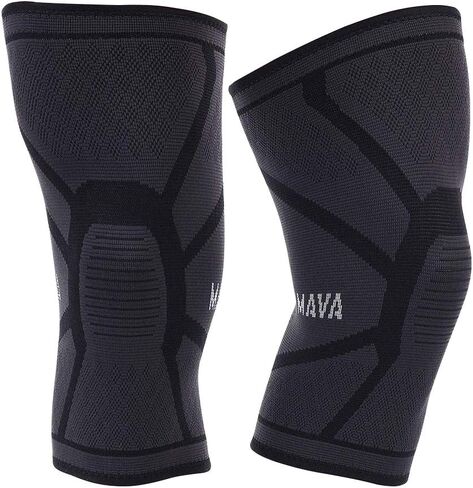 Mava Sports Knee Compression Sleeve Support for Men and Women - Perfect for Powerlifting, Weightlifting, Running, Gym Workout, Squats and Pain Relief in Saudi Arabia