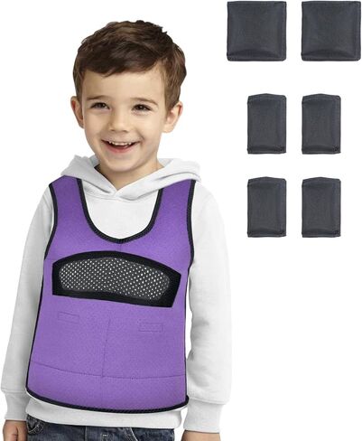 Compression Vest for Kids (Large, Ages 10+) Weighted Vest for Kids Including 6 Removable Weights Purple in Saudi Arabia