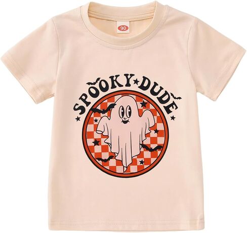 Halloween T Shirt Toddler Baby Boys Girls Funny Ghost Graphic Spooky Dude Letter Print Short Sleeve Tee Tops in Kuwait