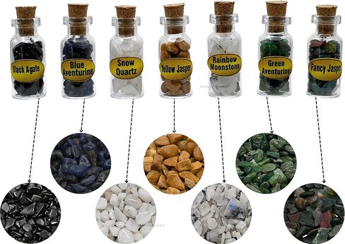 Witchcraft Supplies Kit of Crystals and Healing Stones - 26 Pack Wiccan Supplies : 21 Mini Crystal Bottles for Witchy Gift with High Energy Chakra Crystals Spell Jars + 5 Crystal Grids in Saudi Arabia