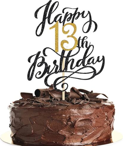 1 Pack Happy 11th Birthday Cake Topper Glitter Black Gold Birthday Cake Decoration 11 Fabulous Cake Decoration Hello 11 Cheer to 11th Birthday Party Decoration Supplies in Saudi Arabia