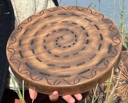 Sound Healing Tool "Water-Fall Disk" 20 inch | Meditative Water Sound | Wooden Ocean Drum | Relaxing Sound for Meditation | Rain Drum for Sound Bath in Kuwait