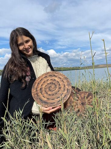 Sound Healing Tool "Water-Fall Disk" 20 inch | Meditative Water Sound | Wooden Ocean Drum | Relaxing Sound for Meditation | Rain Drum for Sound Bath in Kuwait