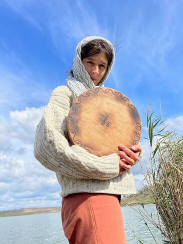 Sound Healing Tool "Water-Fall Disk" 20 inch | Meditative Water Sound | Wooden Ocean Drum | Relaxing Sound for Meditation | Rain Drum for Sound Bath in Kuwait