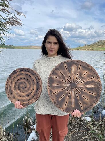 Sound Healing Tool "Water-Fall Disk" 20 inch | Meditative Water Sound | Wooden Ocean Drum | Relaxing Sound for Meditation | Rain Drum for Sound Bath in Kuwait
