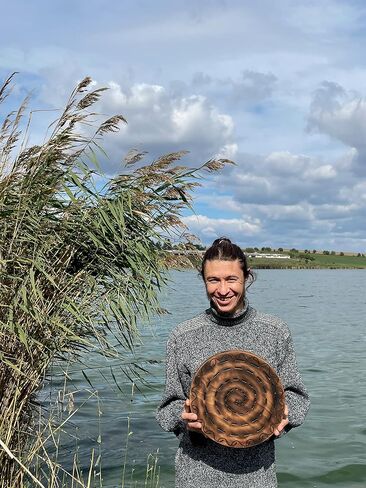 Sound Healing Tool "Water-Fall Disk" 20 inch | Meditative Water Sound | Wooden Ocean Drum | Relaxing Sound for Meditation | Rain Drum for Sound Bath in Kuwait