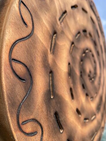 Sound Healing Tool "Water-Fall Disk" 20 inch | Meditative Water Sound | Wooden Ocean Drum | Relaxing Sound for Meditation | Rain Drum for Sound Bath in Kuwait