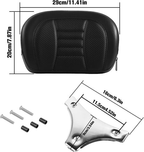 Motorcycle Detachable Sissy Bar Backrest Pad for Harley Glide Road King Traveler Rear Backrest Cushion 1996-2023 Red Thin Line Pad with Black Sissy Bar Backrest Pad Mount Kit in Kuwait