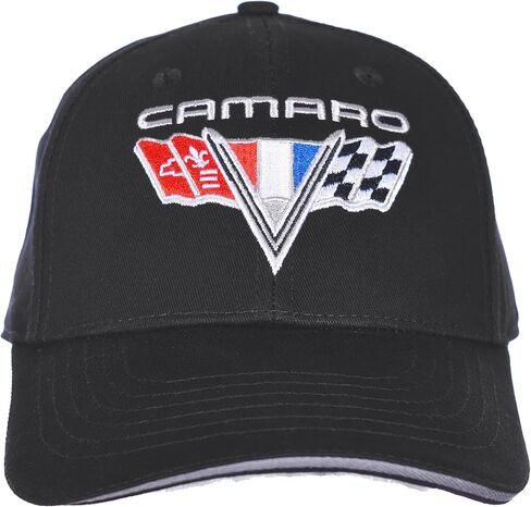 قبعة JH DESIGN GROUP للرجال بشعار Chevy Camaro V-Flags سوداء قابلة للتعديل in Kuwait