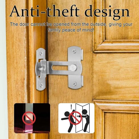 Right Angle Curved Door Flip Door Sliding Latch 90 Degree Stainless Steel Latch Safety Sliding Barn Door Lock Screen Door Stopper Lock Security Hook Gate Latch for Bathroom Barn Garden Garage in Saudi Arabia