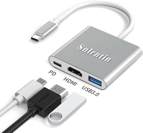 محول USB C إلى HDMI للتبديل، محول AV رقمي متعدد المنافذ 3 في 1 USB C مع USB 3.0، مخرج HDMI 4K ومنفذ شحن PD 100W لأجهزة MacBook Pro وiPad Pro وNintendo Switch وغيرها من أجهزة USB C in Kuwait