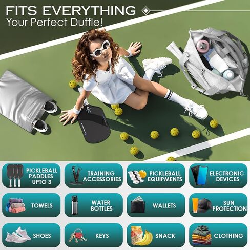 Pickleball Bag, Transformable 3 in 1 Design, Detachable Paddle Pocket, Multi-Use Duffle Gym Bag in Saudi Arabia