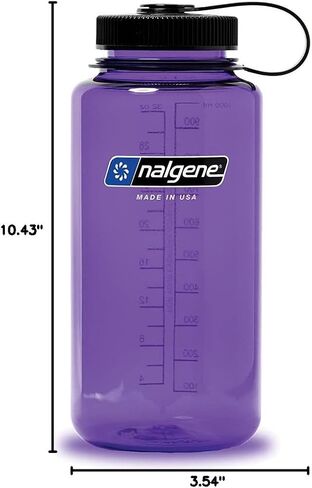 Nalgene Water Bottle - Lightweight Sustain Tritan BPA-Free Shatterproof Bottle for Backpacking, Hiking, Gym, 32 OZ, Wide Mouth, Marmalade Orange in Saudi Arabia