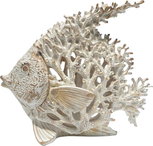 VVGIFTS Beach Coastal Decor Coral Reef Angelfish Home Office Desk Decor Sculpture Statue for Tabletop Shelf Bathroom Decoration Ornament Gift (Turquoise and Blue) in Saudi Arabia