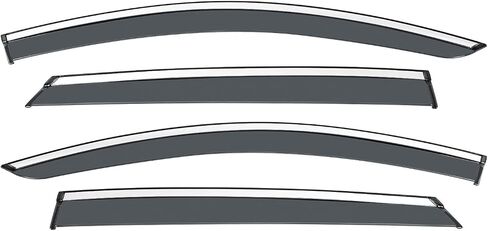 Vesul Compatible with Kia Sportage 2023 2024 LX EX SX Prestige X-Pro X-Line Rain Guard Window Visor Window Wind Deflector Shield Cover Vent Visor with Black 304 Stainless Steel Trim Outside Mount Type in Saudi Arabia