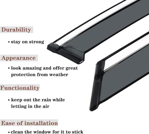 Vesul Compatible with Kia Sportage 2023 2024 LX EX SX Prestige X-Pro X-Line Rain Guard Window Visor Window Wind Deflector Shield Cover Vent Visor with Black 304 Stainless Steel Trim Outside Mount Type in Saudi Arabia