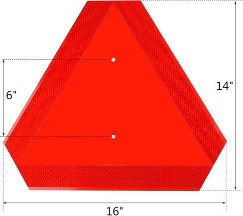 Slow Moving Vehicle Safety Sign Triangle Aluminum 14"x16"/0.6mm Slow Moving Vehicle Triangle for Golf Cart UTV/ATV/RTV,Tractor Farm equipment.etc.(2PCS) in Saudi Arabia