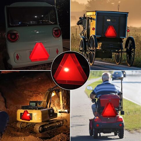 Slow Moving Vehicle Safety Sign Triangle Aluminum 14"x16"/0.6mm Slow Moving Vehicle Triangle for Golf Cart UTV/ATV/RTV,Tractor Farm equipment.etc.(2PCS) in Saudi Arabia