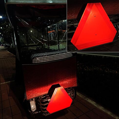 Slow Moving Vehicle Safety Sign Triangle Aluminum 14"x16"/0.6mm Slow Moving Vehicle Triangle for Golf Cart UTV/ATV/RTV,Tractor Farm equipment.etc.(2PCS) in Saudi Arabia