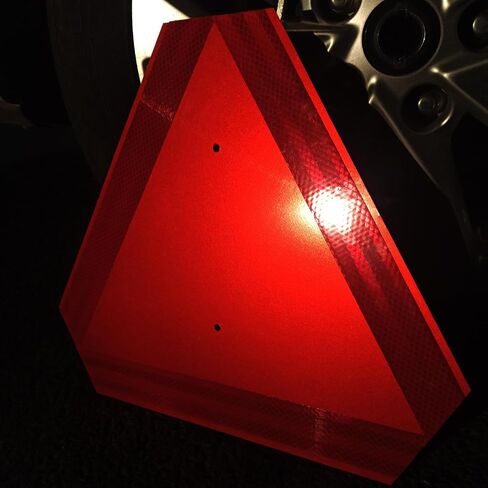 Slow Moving Vehicle Safety Sign Triangle Aluminum 14"x16"/0.6mm Slow Moving Vehicle Triangle for Golf Cart UTV/ATV/RTV,Tractor Farm equipment.etc.(2PCS) in Saudi Arabia