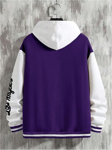SOLY HUX Men's Varsity Jacket Letter Print Color Block Long Sleeve Baseball Jacket Coat in Saudi Arabia