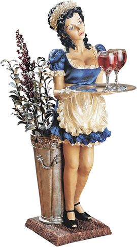 Design Toscano Francois Parisian Art Deco Butler Side Table Statue, 3 Foot, Multicolor in Kuwait