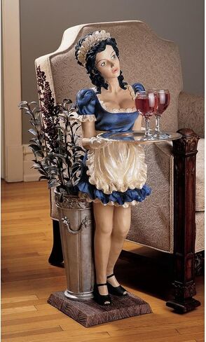 Design Toscano Francois Parisian Art Deco Butler Side Table Statue, 3 Foot, Multicolor in Kuwait