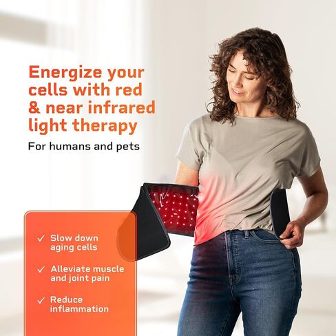 Lifepro Red Light Therapy Belt - Near Infrared Light Therapy for Pain - Red Light Therapy for Body - Muscle, Inflammation Relief - Red Light Belt for Elbow Joint, Back Pain Therapy in Saudi Arabia