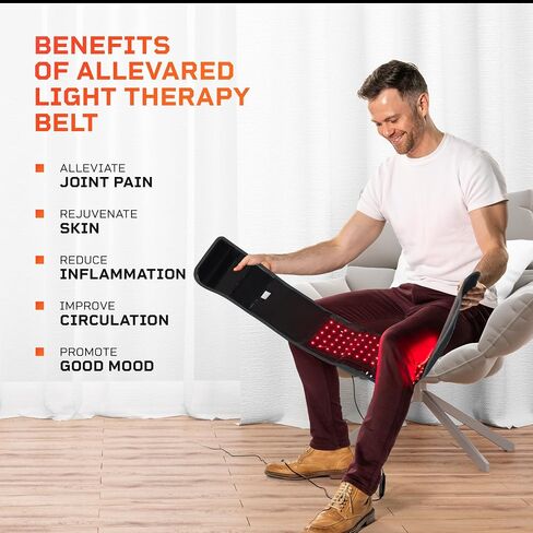 Lifepro Red Light Therapy Belt - Near Infrared Light Therapy for Pain - Red Light Therapy for Body - Muscle, Inflammation Relief - Red Light Belt for Elbow Joint, Back Pain Therapy in Saudi Arabia