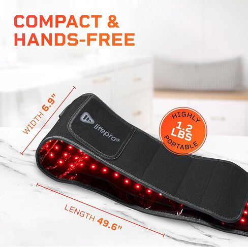 Lifepro Red Light Therapy Belt - Near Infrared Light Therapy for Pain - Red Light Therapy for Body - Muscle, Inflammation Relief - Red Light Belt for Elbow Joint, Back Pain Therapy in Saudi Arabia