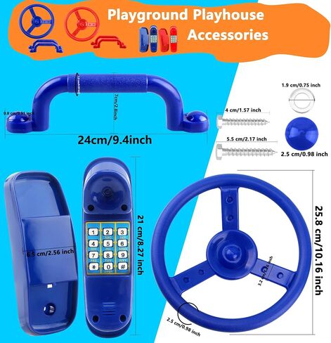 Playground Accessories Swingset Steering Wheel Safety Handles Plastic Swingset Phone Toy Swing Set Telephone for Kids Outdoor Treehouse Playhouse Swing Set (Green,Yellow) in Saudi Arabia